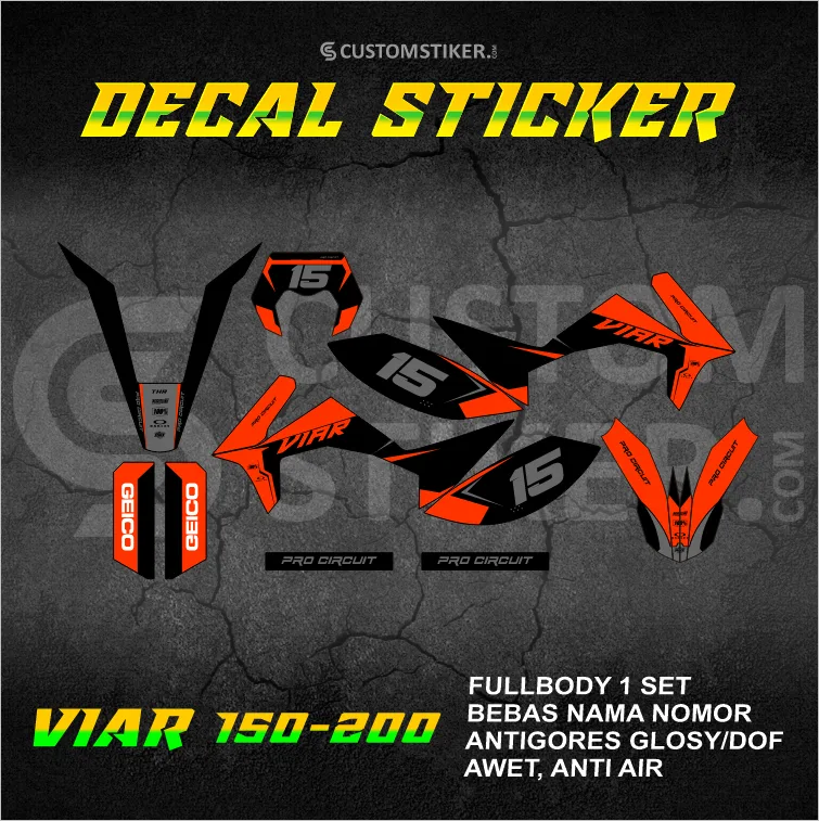DECAL VIAR 150-200 SE/GT (004) STIKER CROSS X CX FULLBODY