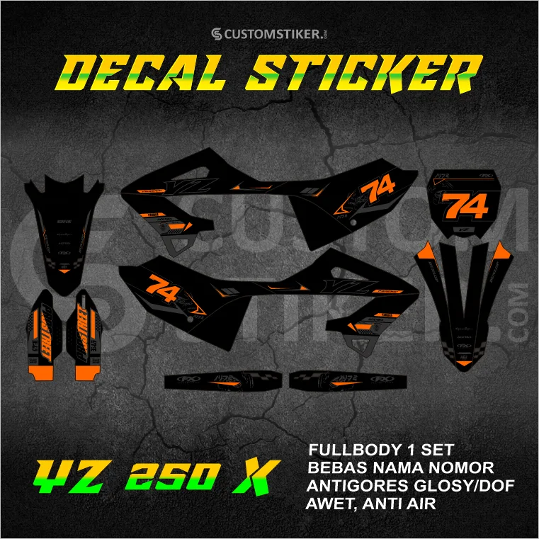 DECAL YZ 250 X 2022-2026 (004) STIKER YAMAHA YZF 450 2023 2024 2025 FULLBODY