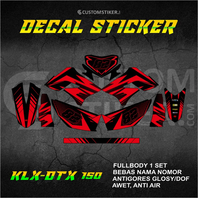 DECAL KLX 150 S 2009-2015 (004) STIKER KAWASAKI LX L DTX DTRACKER OLD LAMA 2010 2011 2012 2013 2014 FULLBODY