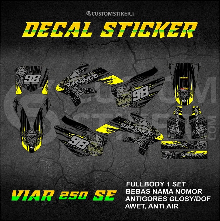 DECAL VIAR 250 SE (001) STIKER CROSS X CX SUPERMOTO FULLBODY