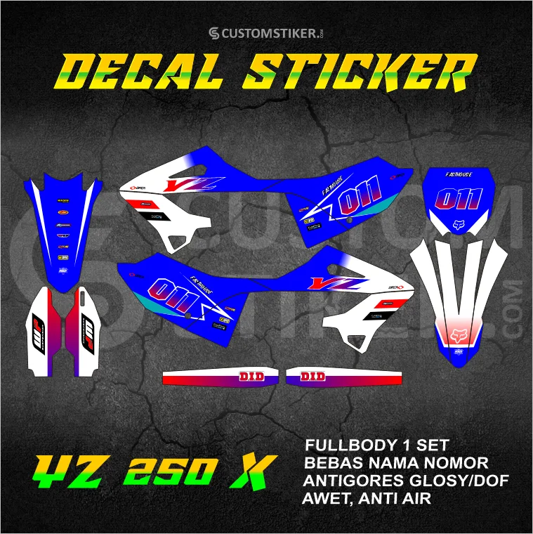 DECAL YZ 250 X 2022-2026 (005) STIKER YAMAHA YZF 450 2023 2024 2025 FULLBODY