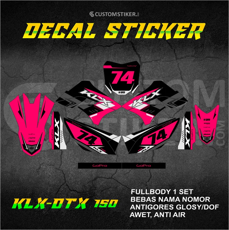 DECAL KLX 150 S 2009-2015 (002) STIKER KAWASAKI LX L DTX DTRACKER OLD LAMA 2010 2011 2012 2013 2014 FULLBODY