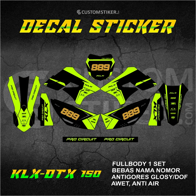 DECAL KLX 150 S 2009-2015 (001) STIKER KAWASAKI LX L DTX DTRACKER OLD LAMA 2010 2011 2012 2013 2014 FULLBODY