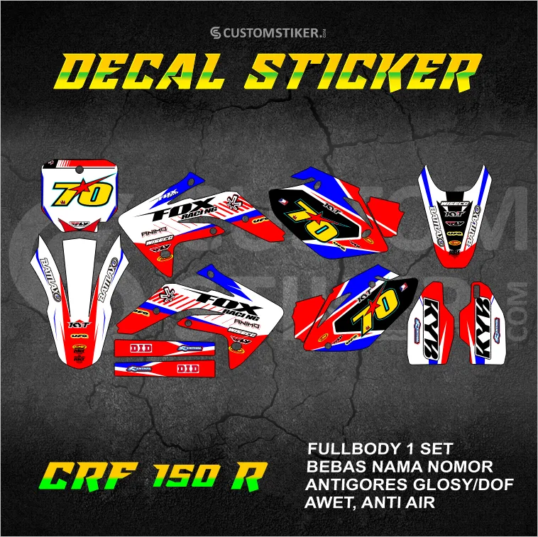 DECAL CRF 150 R (002) STIKER HONDA FOX FULLBODY