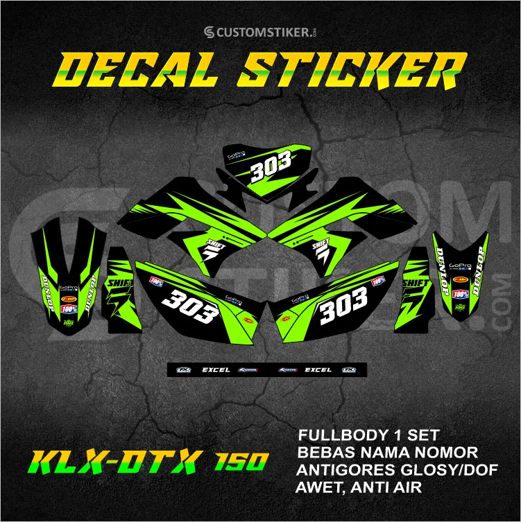 DECAL KLX 150 S 2009-2015 (003) STIKER KAWASAKI LX L DTX DTRACKER OLD LAMA 2010 2011 2012 2013 2014 FULLBODY