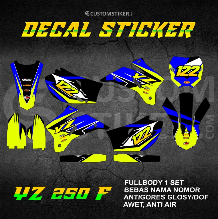 DECAL YZ 250 F 2006-2010 (005) STIKER YAMAHA YZF 450 2007 2008 2009 FULLBODY
