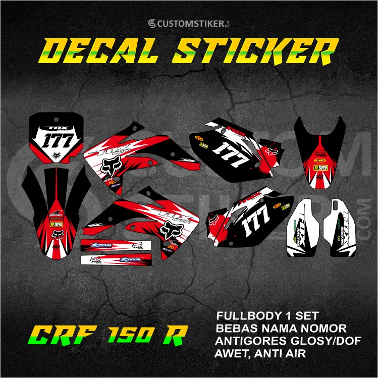 DECAL CRF 150 R (001) STIKER HONDA FOX FULLBODY