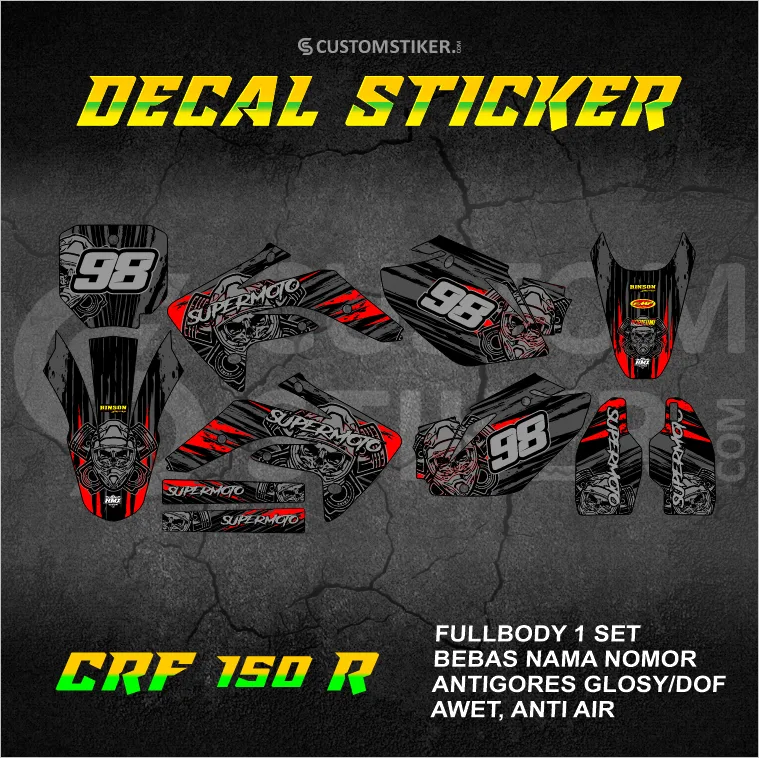 DECAL CRF 150 R (003) STIKER HONDA SUPERMOTO FULLBODY