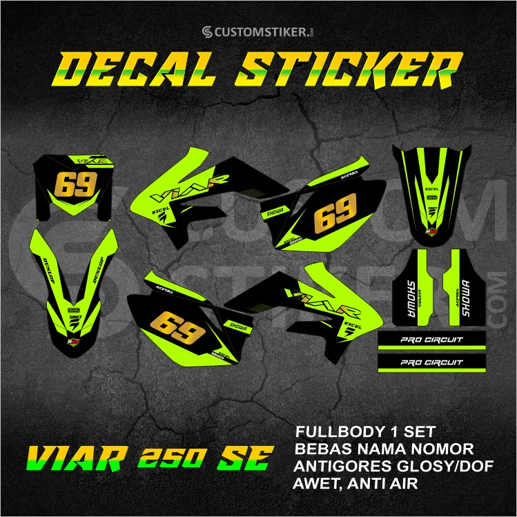 DECAL VIAR 250 SE (003) STIKER CROSS X CX FULLBODY