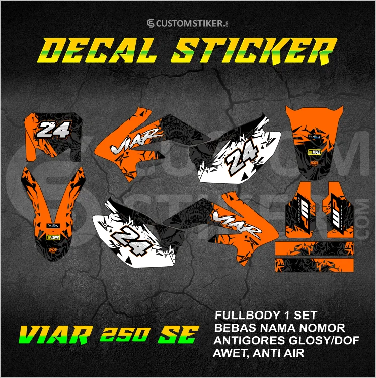 DECAL VIAR 250 SE (004) STIKER CROSS X CX FULLBODY
