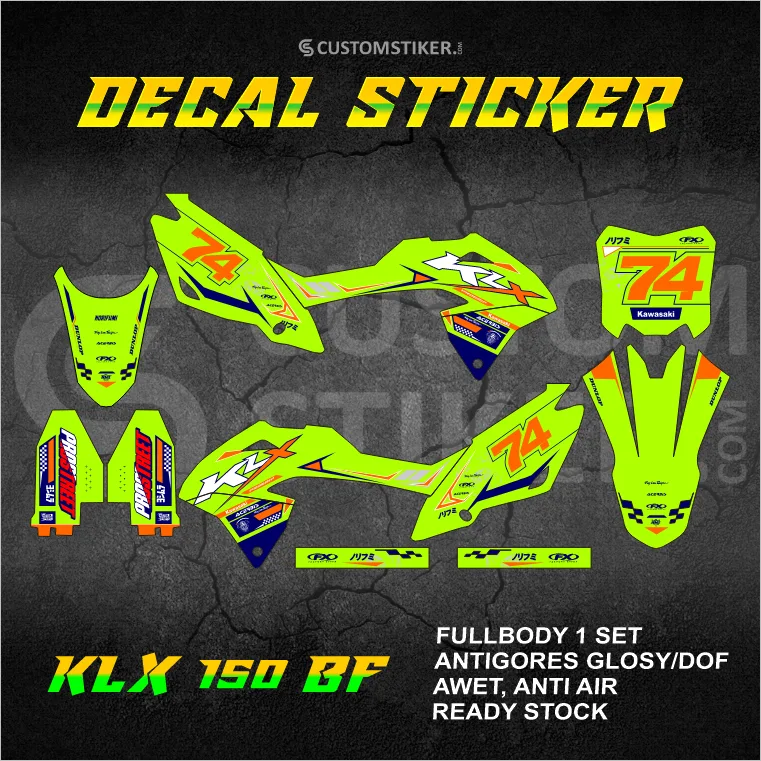 DECAL KLX 1 50 BF STIKER READY STOCK KAWASAKI LX G 2015 2016 2017 2018 2019 2020 2021 2022 2023 FULLBODY