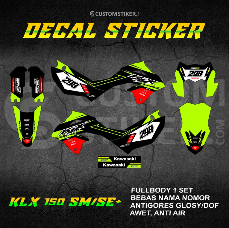 DECAL KLX 150 SM 2023-2026 (009) STIKER KAWASAKI LX S SE+ NEW 2024 2025 FULLBODY