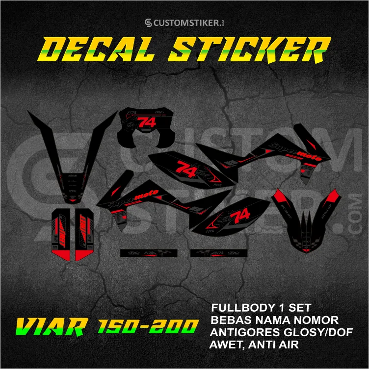DECAL VIAR 150-200 SE/GT (022) STIKER CROSS X CX SUPERMOTOFULLBODY