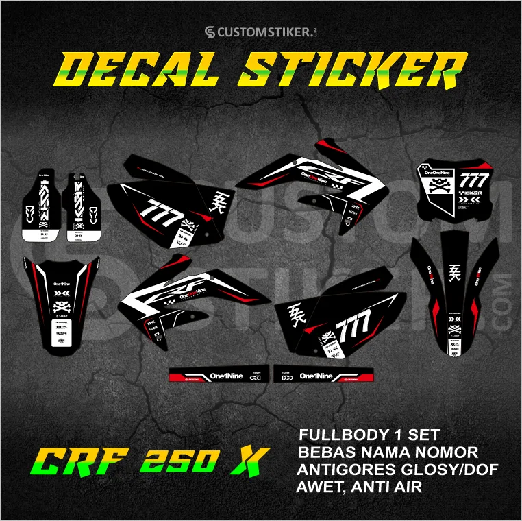 DECAL CRF 250 X (002) STIKER HONDA ONE ONE NINE FULLBODY
