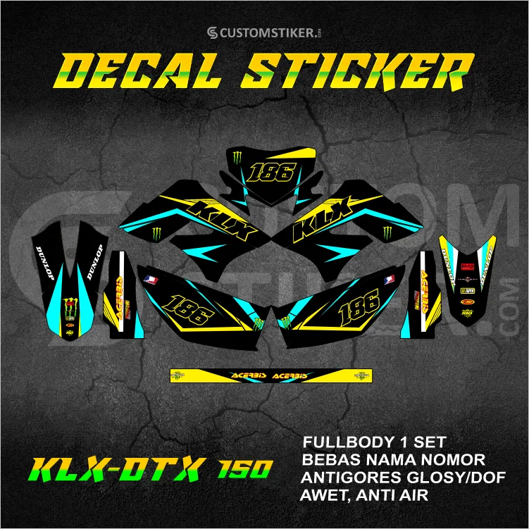 DECAL KLX 150 S 2009-2015 (005) STIKER KAWASAKI LX L DTX DTRACKER OLD LAMA 2010 2011 2012 2013 2014 FULLBODY