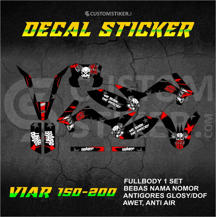 DECAL VIAR 150-200 SE/GT (024) STIKER CROSS X CX BRAAPP FULLBODY