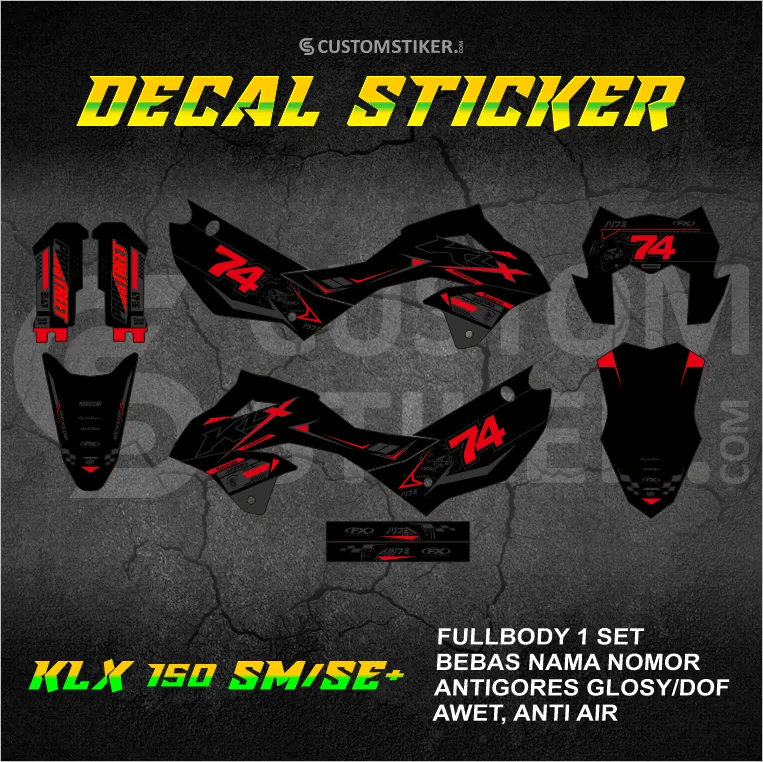 DECAL KLX 150 SM 2023-2026 (007) STIKER KAWASAKI LX S SE+ NEW 2024 2025 FULLBODY