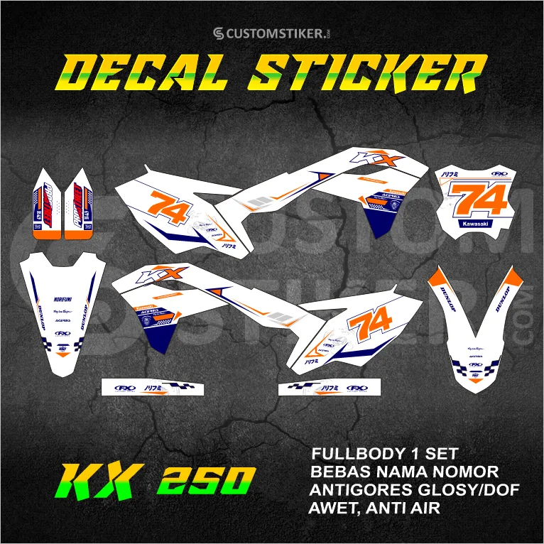 DECAL KX 250 F 2017-2021  (005) STIKER KAWASAKI KXF 250F 2018 2019 2020 FULLBODY