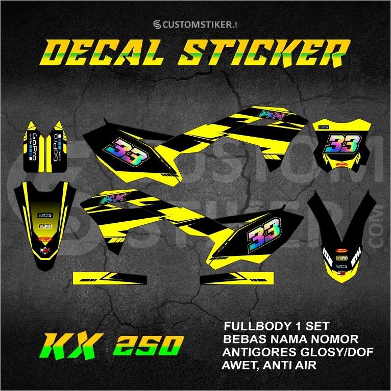 DECAL KX 250 F 2017-2021  (003) STIKER KAWASAKI KXF 250F 2018 2019 2020 FULLBODY