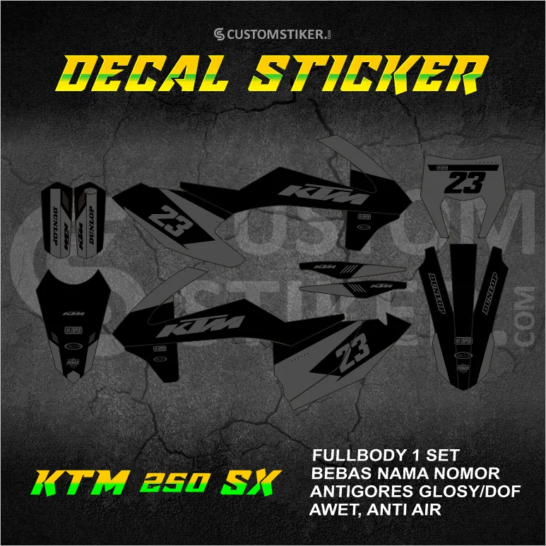 DECAL KTM 250 SX 2017-2019  (008) STIKER 150 200 300 350 450 SIXDAYS 2018 FULLBODY