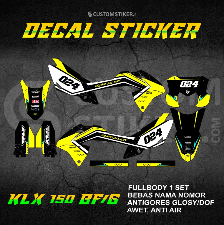 DECAL KLX 150 BF (020) STIKER KAWASAKI LX G 2015 2016 2017 2018 2019 2020 2021 2022 2023 BRAAPP FULLBODY