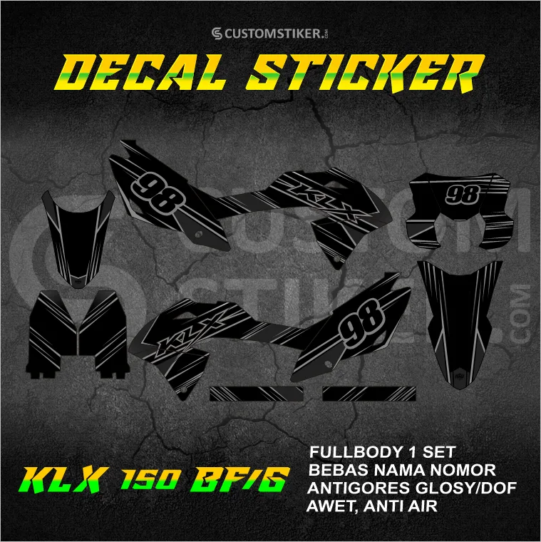 DECAL KLX 150 BF (017) STIKER KAWASAKI LX G 2015 2016 2017 2018 2019 2020 2021 2022 2023 FULLBODY