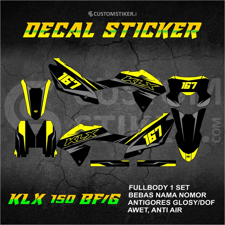 DECAL KLX 150 BF (016) STIKER KAWASAKI LX G 2015 2016 2017 2018 2019 2020 2021 2022 2023 FULLBODY