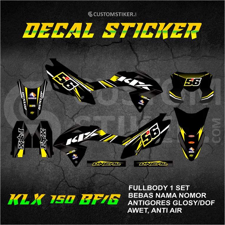 DECAL KLX 150 BF (019) STIKER KAWASAKI LX G 2015 2016 2017 2018 2019 2020 2021 2022 2023 FULLBODY